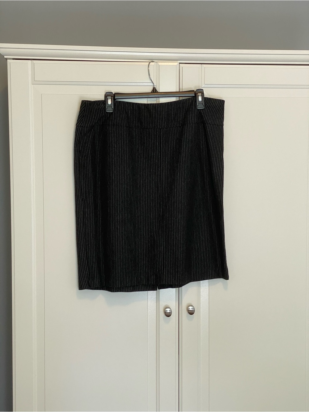 New York & Company Black Pinstripe Pencil Skirt